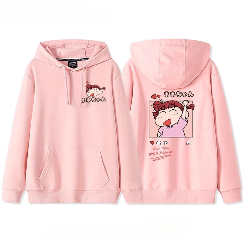 Neuer Crayon Shin-chan Couple Pullover Herbst und Winter Pullover mit Kapuze Kordelzug Pullover Damen Ins Trend Locker Kapuzenjacke