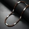 Coconut Shell Wood Bead Necklace with Natural Stone Bohemian Ethnic Unisex