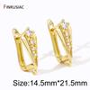 18K Gold Plated Brass Earring Fixtures,Zircon Shvenzy Ear Wire Earring Hooks For DIY Earring Jewelry Making Supplies Accessories