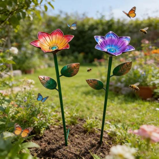 4Pcs Bird Feeder with Ground-Mounted Bracket Easy To Install Anti-Rust
