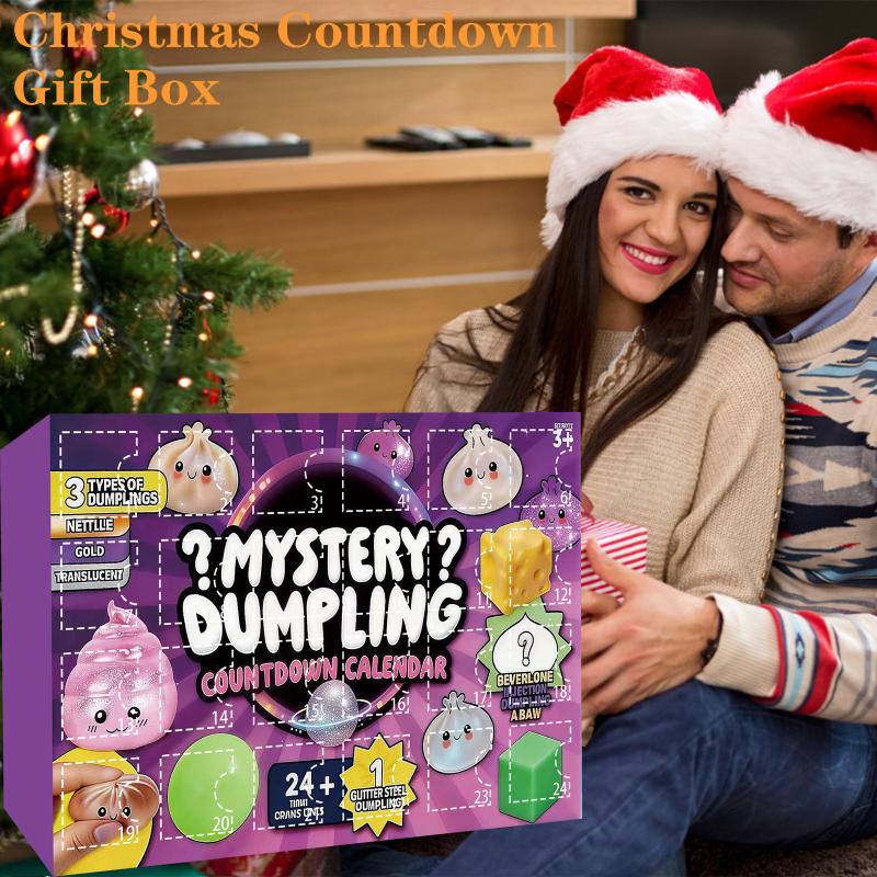 Slow Rebound Dumpling Advent Calendar 24Pcs Soft Squeeze Toys Mystery Anxiety Relief Set for Kids Home Play Office Relax