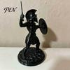 Cool Atmosphere Decoration 3D Printed Female Gladiator Statue, Spartan Woman Warrior Figurine with Hardcore Retro Desk Accessories Shield, Historical