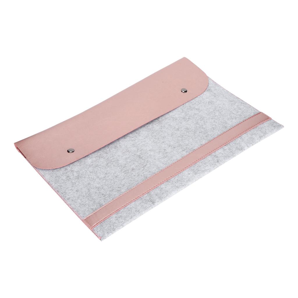 Laptop Sleeve Flip Type Protective Double Layer Felt Microfiber Computer Bag for MacBook Pro 15.4 Inch ModelsRose Gold