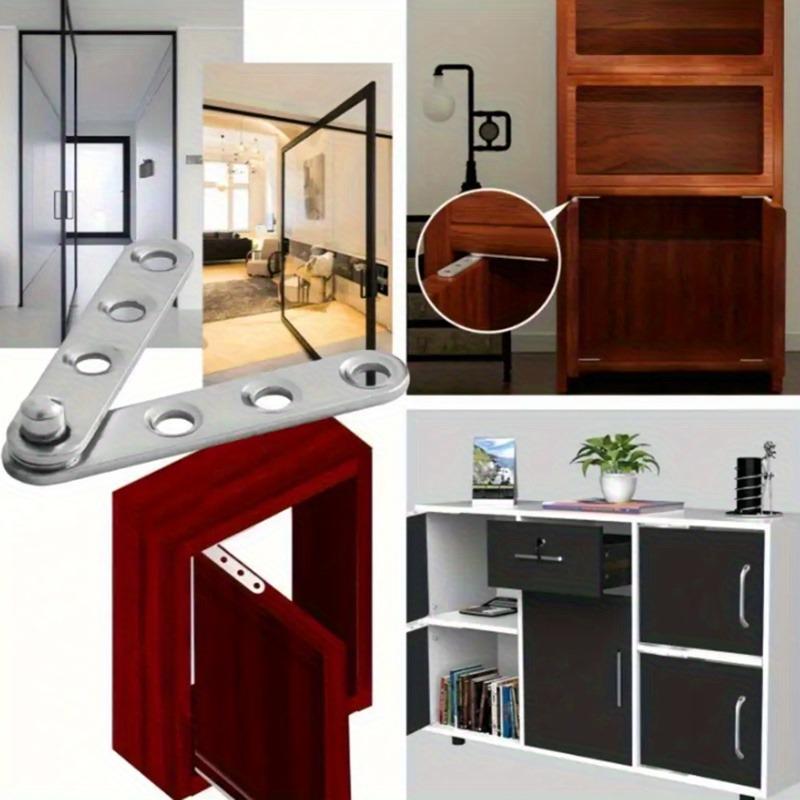 6 PCS Heavy-Duty 360° Rotating Concealed Hinges, Stainless Steel Flush-Mounted Fittings for Cabinets & Doors