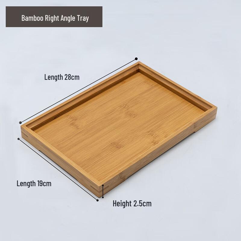 Rectangular Bamboo Wood Tea Tray