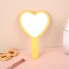 Heart-Shaped Peach Handle Mirror: Cute Handheld Makeup Mirror for Girls, Single-Sided Small Gift