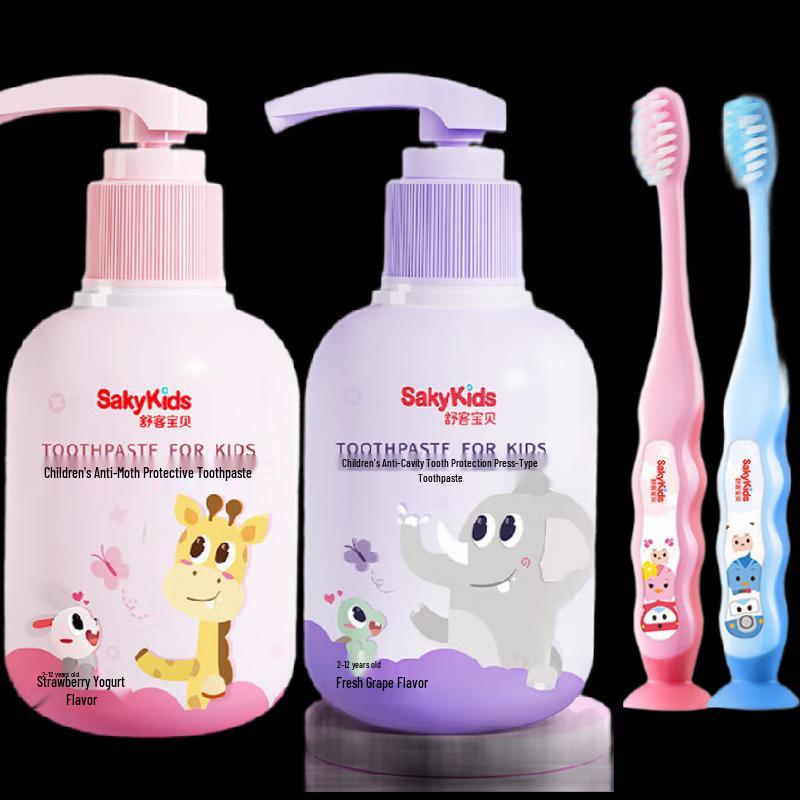 Набор зубной пасты и зубной щетки Sakura Baby с фтором