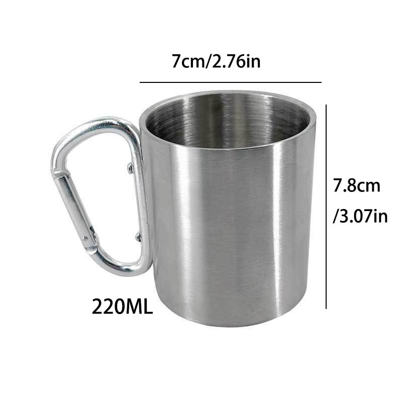 

Outdoor Mountaineering Button Water Cup Travel Camping Portable Button Stainless Steel 201 Material