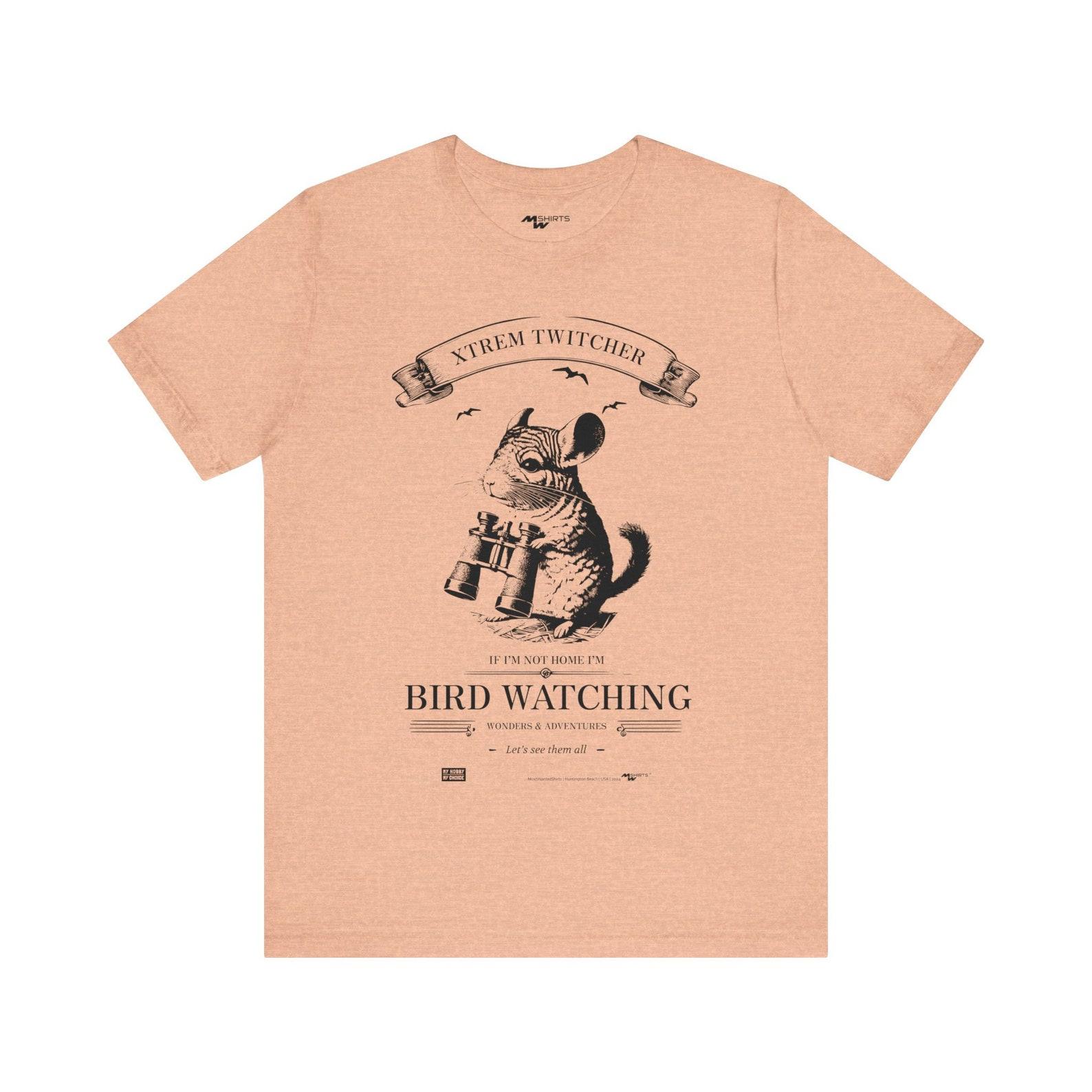 XTREM TWITCHER Birdwatcher Chinchilla Series T-Shirt - Vintage Engraving Gift XL