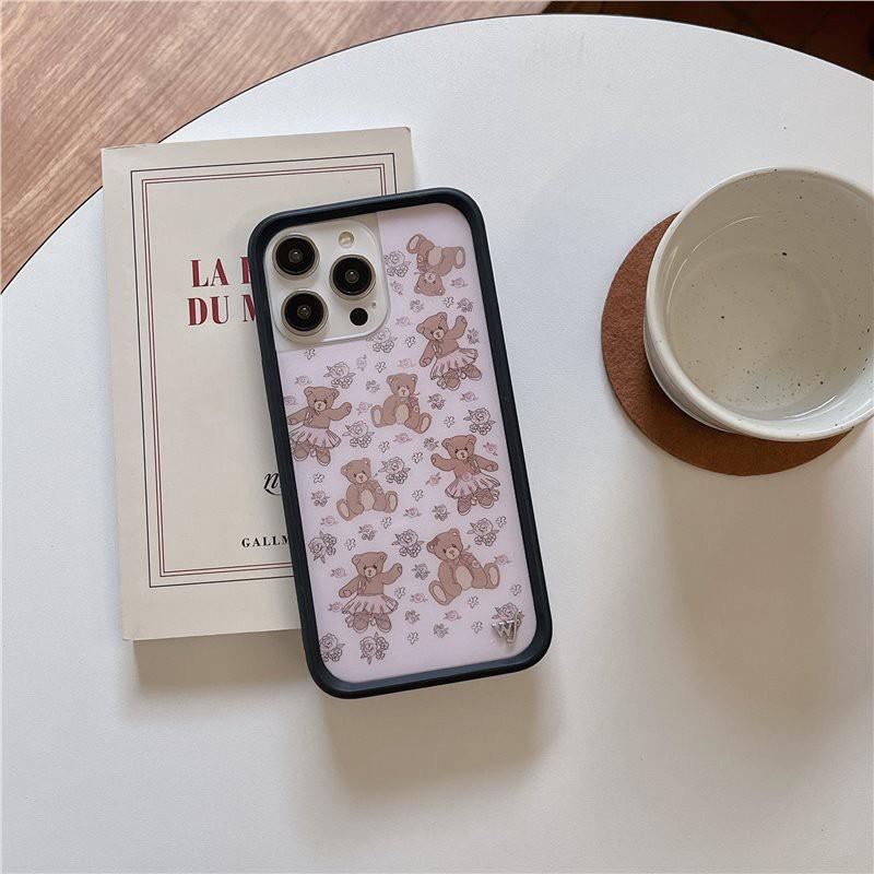 Phone Case IPhone 17 Pro Max 16 15 14 13 12 Cute Bear Bow Design Shockproof Protective Cover