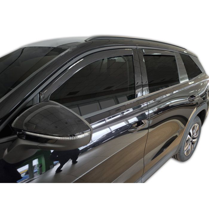Air Deflectors - Skoda Kodiaq 2 (since 2024) - Aerodynamic - Black Tinted - Easy Assembly