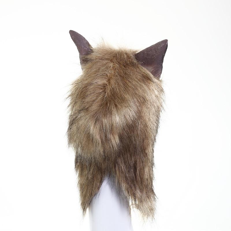 Halloween Latex Rubber Wolf Head Hair Mask Werewolf Gloves Costume Party Scary Decor Masquerade Props