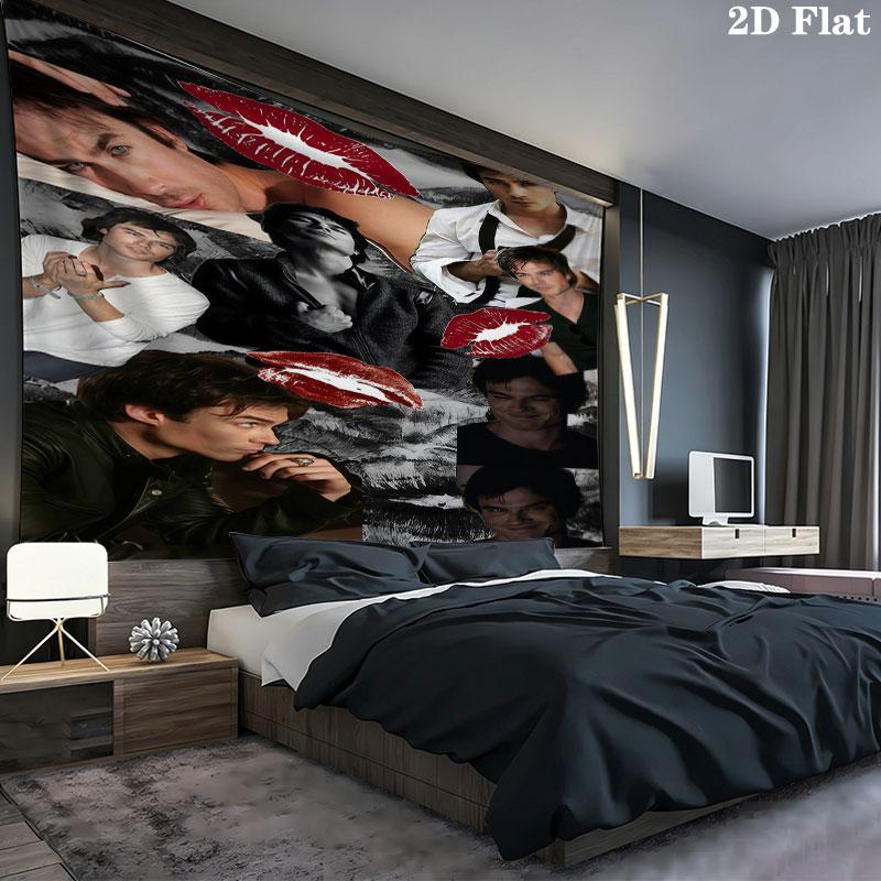 The Vampire Wall Tapestry Aesthetic Wall Hanging Printed Fabric Blanket Decorative Tapestries for Bedroom Living Room Home Decor