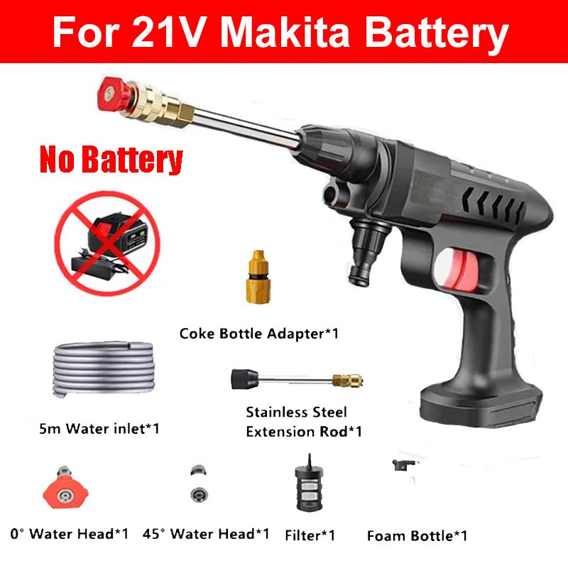 

Портативная беспроводная мойка высокого давления 20000 мАч 300 Вт 60 бар Пеногенератор Распылитель Подходит для мойки автомобилей и полива сада