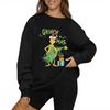 Women's Fashion Casual Long Sleeve Solid Color Christmas Printed Round Neck Top Sweatshirt