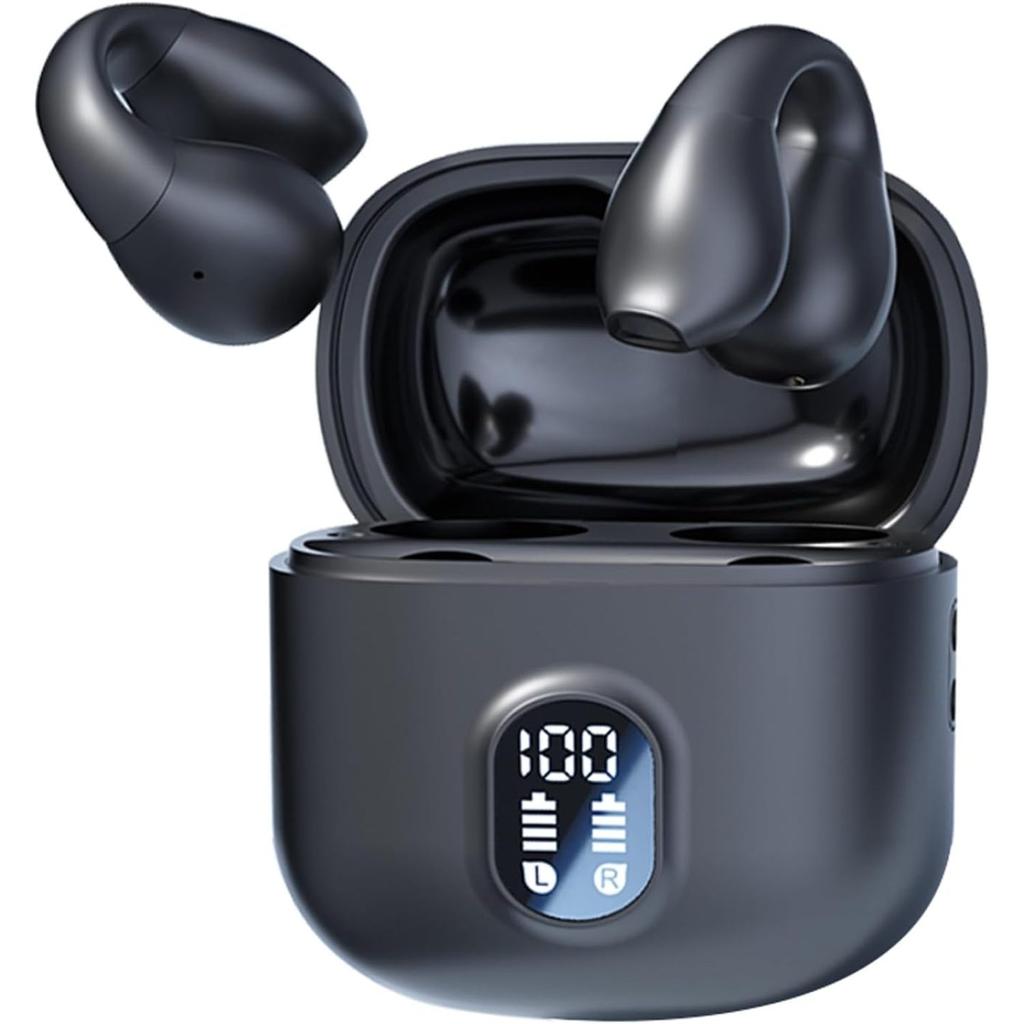 Drahtlose Ohrhörer mit offenem Ohr und Knochenleitung, Ohrhörer mit Ohrmanschette, OWS-Hängekopfhörer, 5.4-Zoll-Bluetooth-Ohrclip