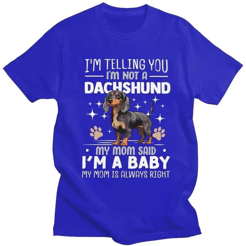 Cute Dachshund Graphic T-Shirt for Unisex Casual 100% Cotton Breathable Short Sleeve Tee