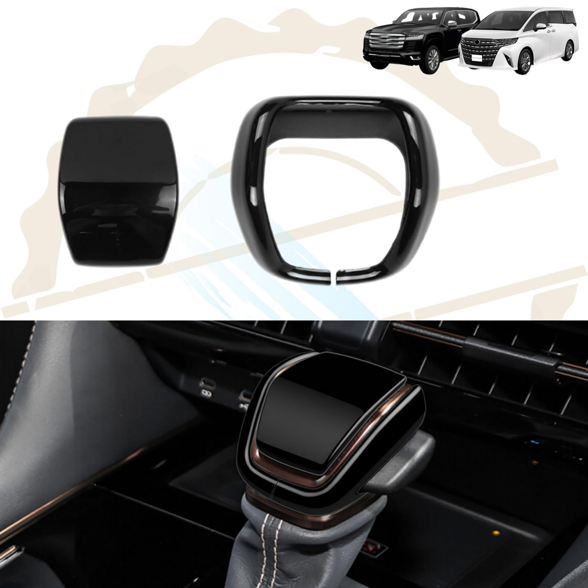 

DodoxDIY Совместимый Новый Vellfire 40 Серии Alphard 40 Серии Land Cruiser 250 LC250 300 Shift knob cover чёрный