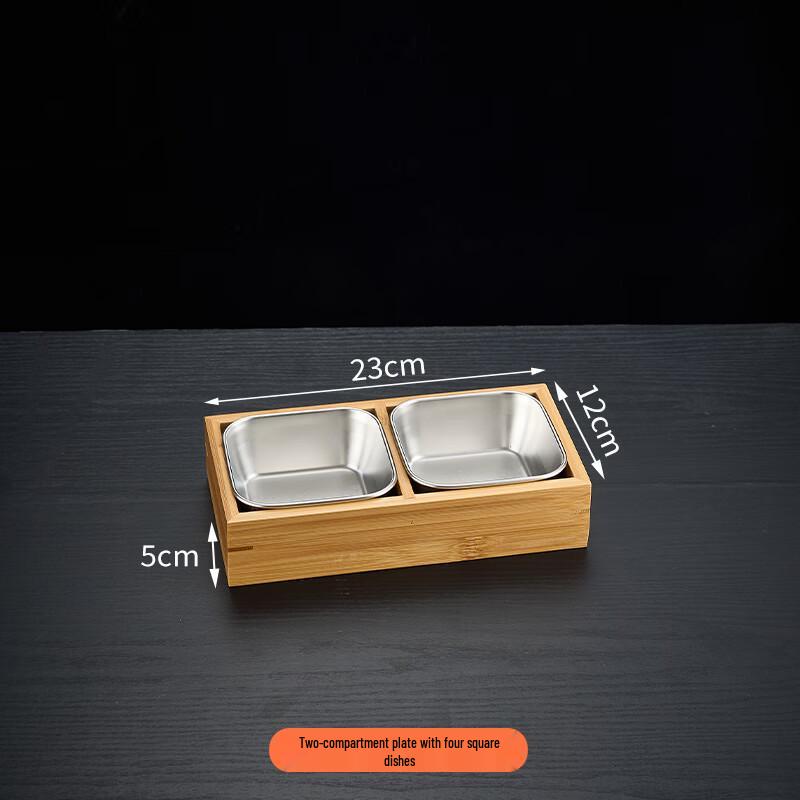 Youde Bamboo Wood Divided Serving Platter