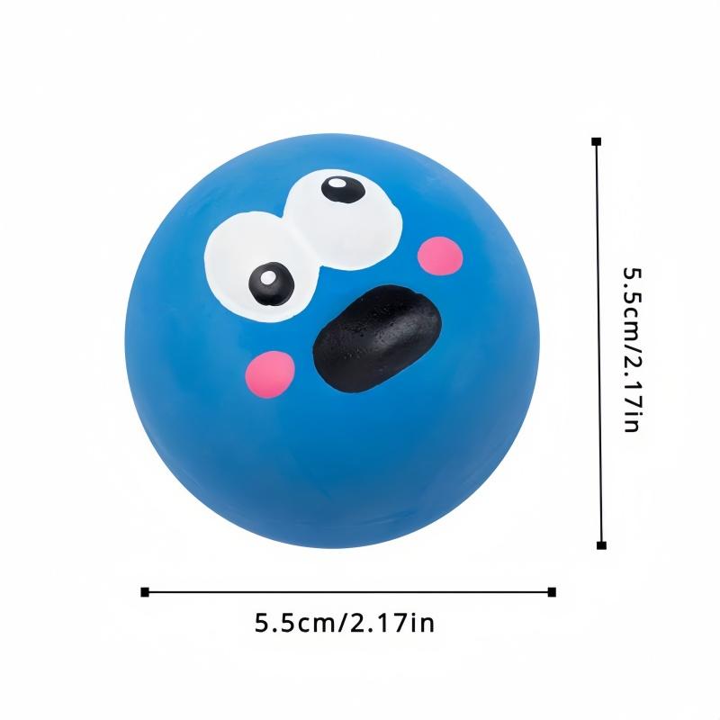 

1 piece cute big eyed design, pet rubber grinding teeth cleaning ball, squeaking dog toy ball, interactive training pet supplies