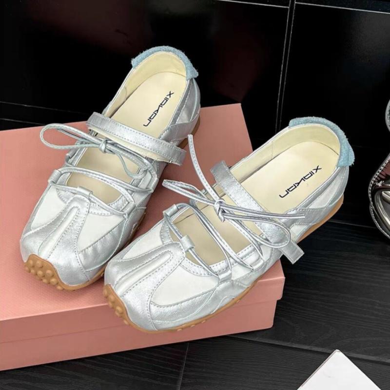 Fashion New Style Sports Flat Shoes Mary Jane 2025 Summer Designer Magic Tape Slip On Ballet Shoes Fashion Lightweight Women Shoes