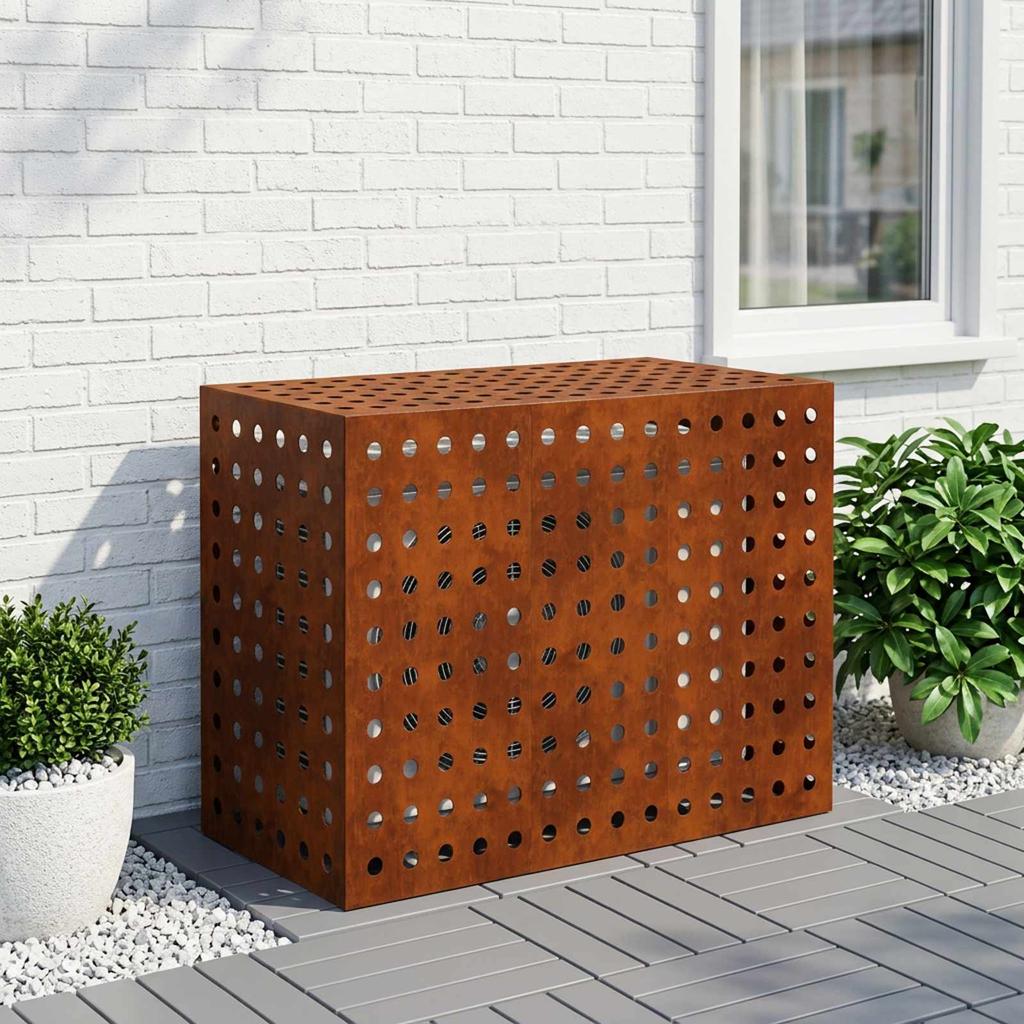Air Conditioner Cover Rust Look 110 x 50 x 80 cm