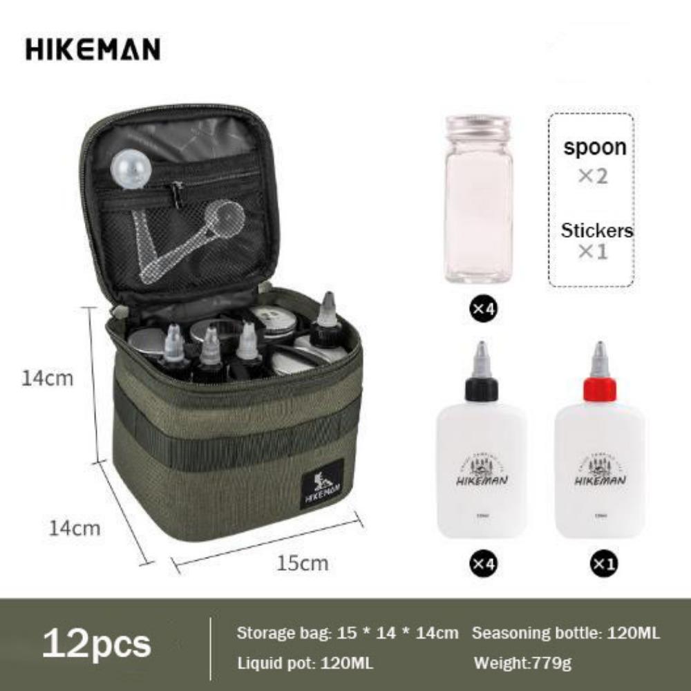 New Portable Outdoor Seasoning Bottle Package 15*14*14cm 3 Colors Picnic Seasoning Distribution Bottle Camping Barbecue Bottle