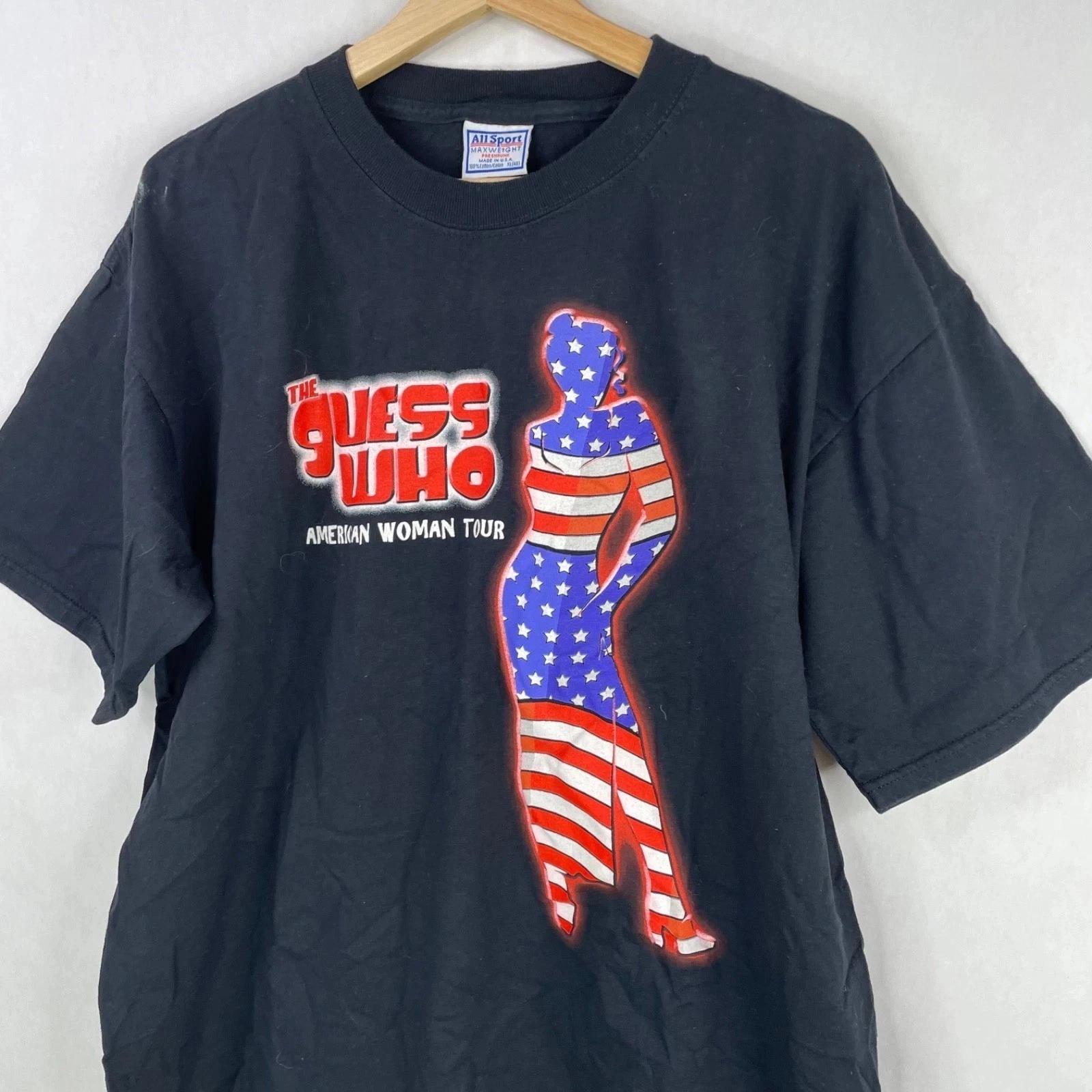 Винтаж 90-х The Guess Who American Woman Tour Черная S-5XL Футболка TU1138 XS