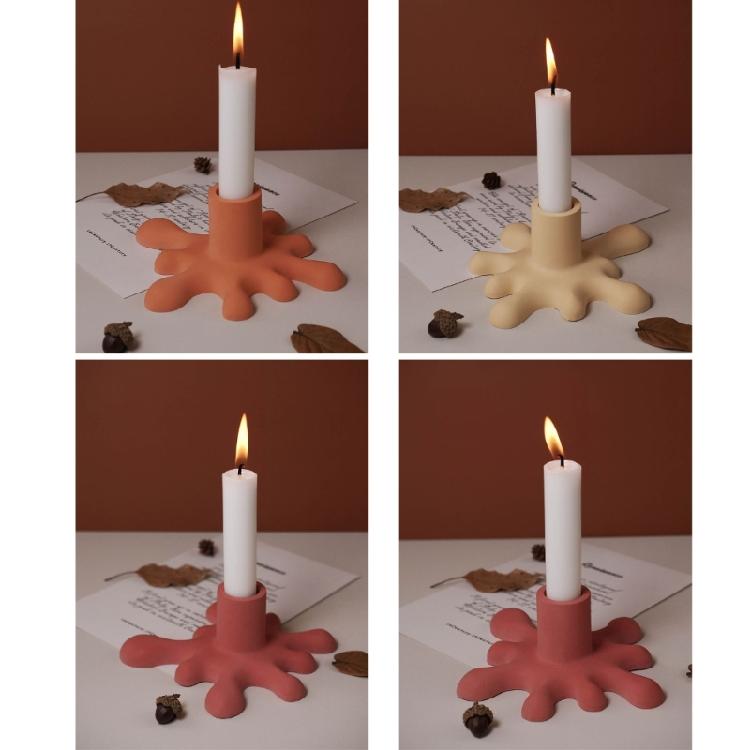 2Pcs Water Drop Candle Holder Silicone Mold for DIY Gypsum Tabletop Candlestick