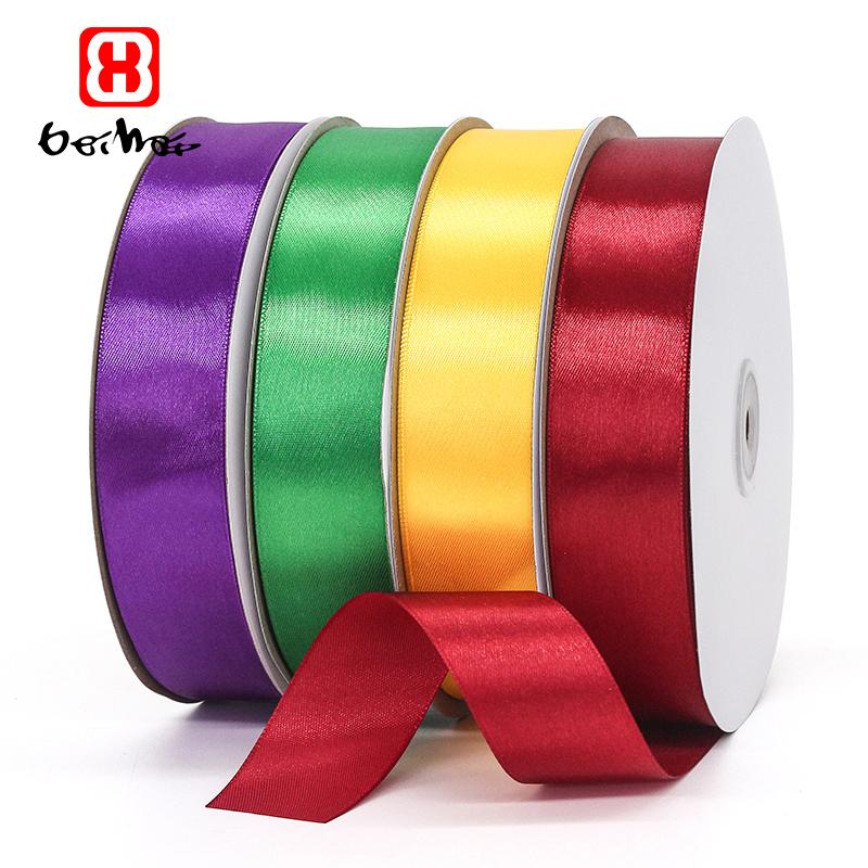 and Retail 30 mm 100% Polyester Satin Ribbon Stocked Customized Ribbons With Logo  for Wrapping Ribbon