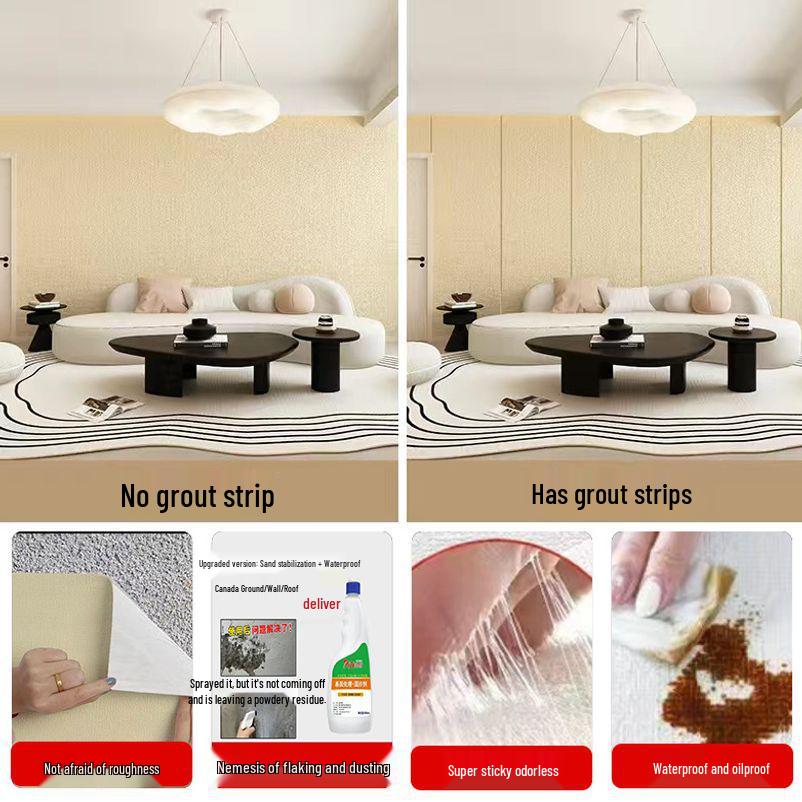 3D Waterproof Self-Adhesive Coarse Peel Wallpaper for Bathrooms, Bedrooms, Kitchens - Mold & Oil-Proof, Moisture Resistant.