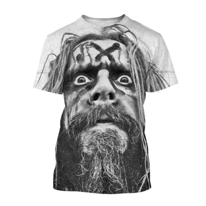 Rob Zombie 3D Print T-Shirts Rock Singer Streetwear Men Women Fashion Oversized Short Sleeve T Shirt Kids Tees Tops Man Clothing