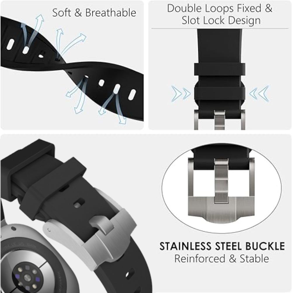 Luxury Rubber Strap for Samsung Galaxy Watch 8 Classic 46mm Silicone Men Bracelet For samsung watch 8 40mm 44mm Curved End Band