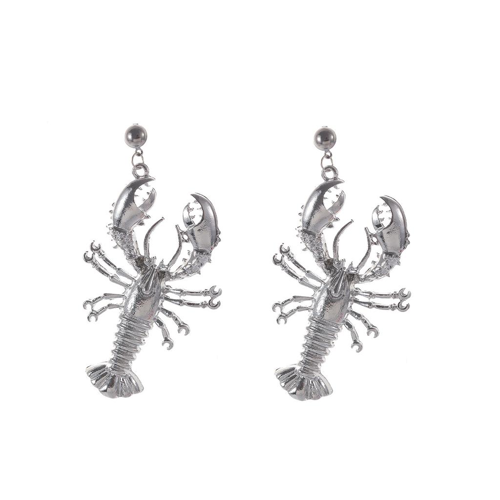 Lobster Pendant Earrings Metal Beach Ocean Vacation Style Women's Fashionable Earrings