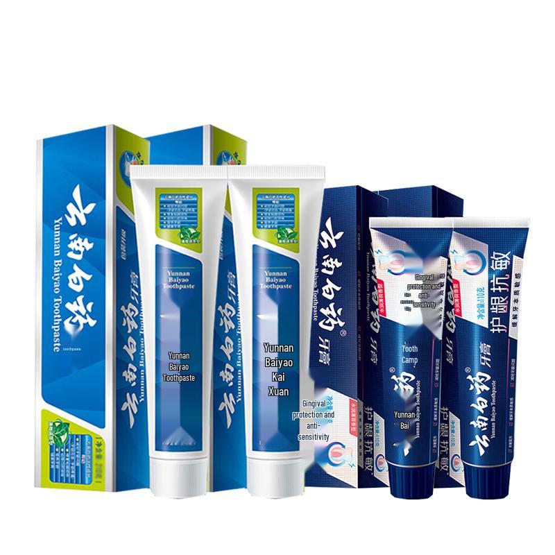 

Yunnan Baiyao Toothpaste Set: Mint Fresh 2x230g + Gum Care 2x110g