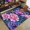1pc Floral Artwork Area Rug Soft Flannel Floor Mat for Living Room, Bedroom and Carpet, Sofa Coffee Table Floor Mat, Decorative Rug Q02