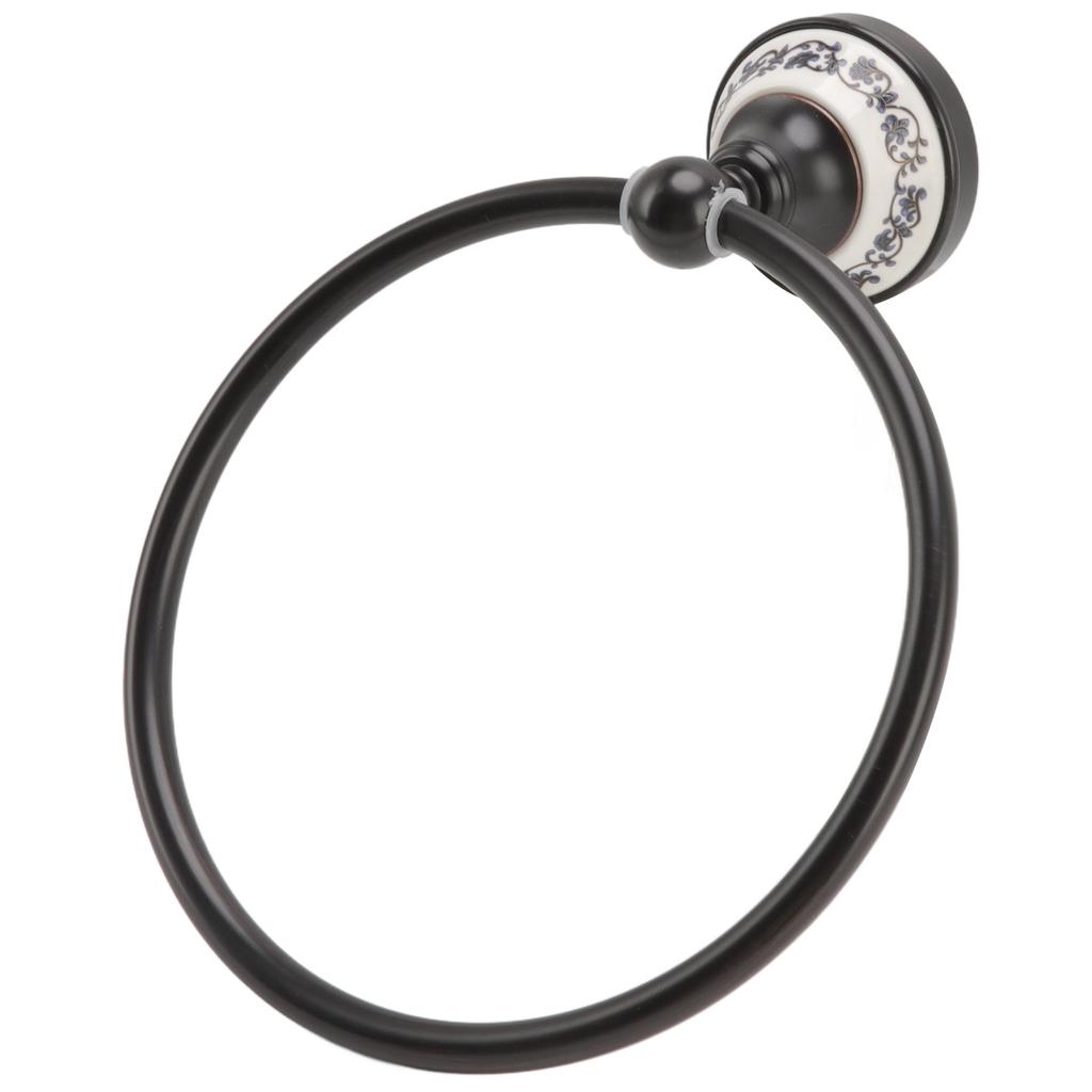 Towel Ring Bathroom Wall Mounted Stand Holder Rack Antique Brass Porcelain Accessories