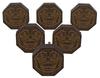 IBA Indianbeautifulart Brown Engraved Knobs 10 Pc Furniture Wooden Scallop Knobs Rustic Drawer