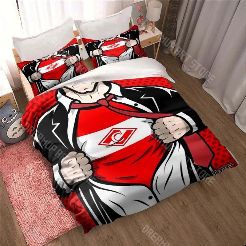 3D Print Spartak Moscow Football Bedding Set Twin Queen King Full Size Duvet Cover Pillowcase Bed boys girls Adult Home Textiles