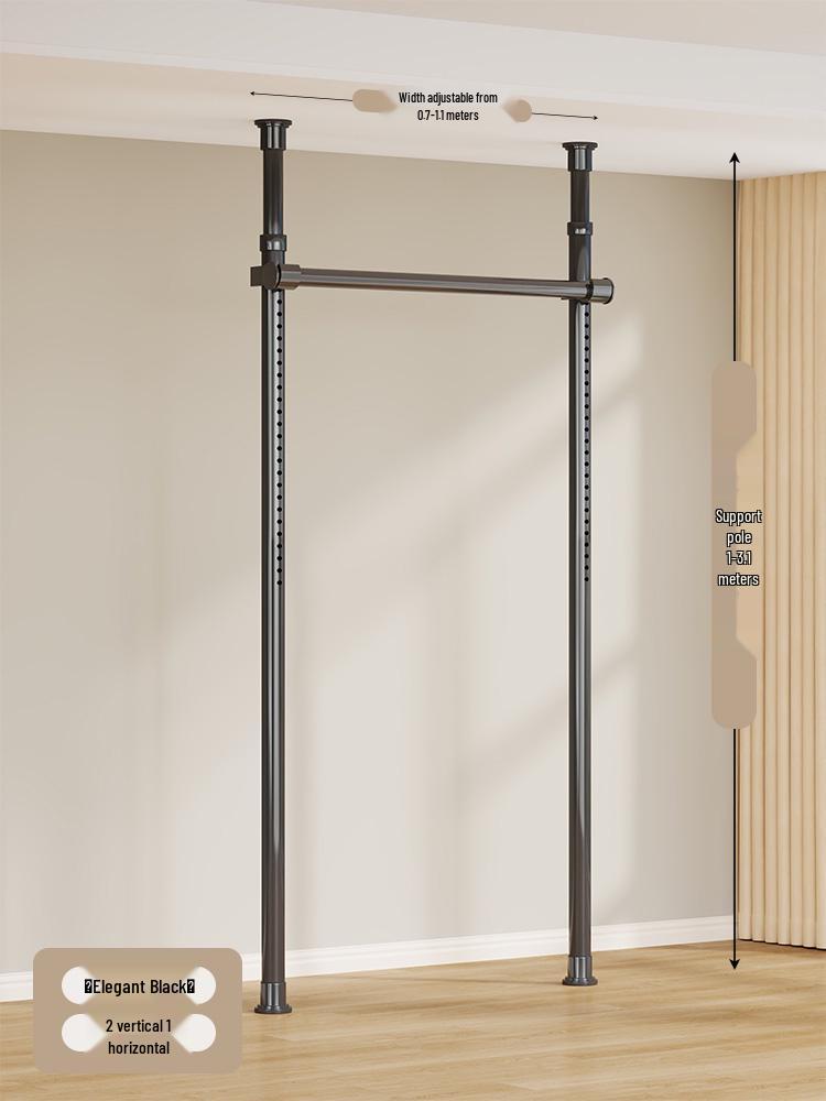 Floor-Standing Clothes Rack: Bedroom Hanger, Retractable Drying Rod, Coat & Hat Rack.