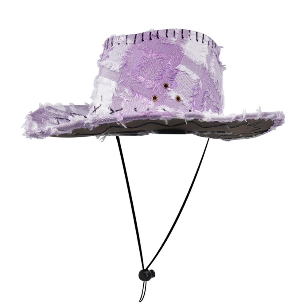 European and American Retro Western Cowboy Hat Sunscreen Sunshade Big Eaves Hat Men's and Women's Outdoor Mountaineering Cowboy Hat Hiking Jazz Hat