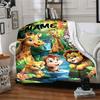 Cartoon Jungle Animals Customize Your Name Home Blankets Soft Cozy Lightweight Versatile For All Seasons Perfect For Picnics Sofa Office Bed Living
