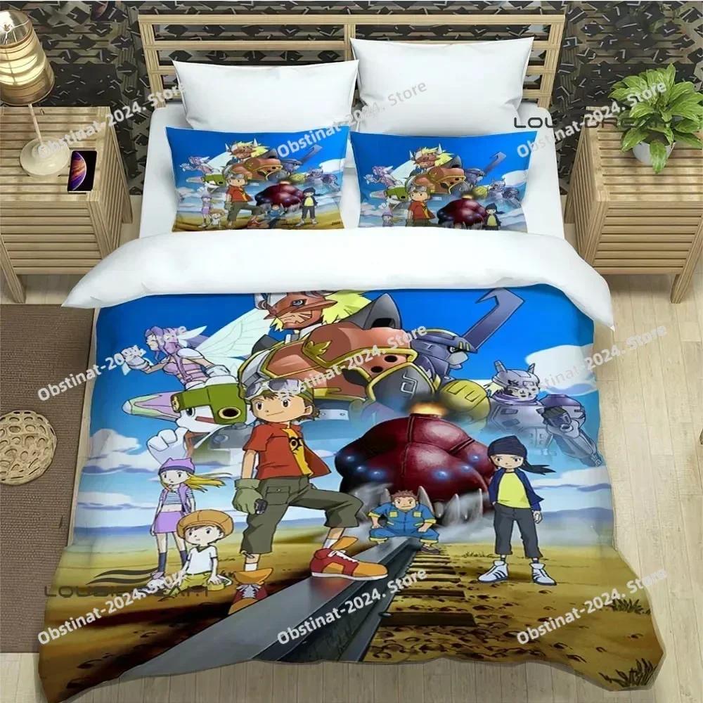 3D Digimon cartoon printed Printed Bed Set Duvet Cover Pillowcase Bedding Set Bed Linen Sheet Quilt Cover Full Queen King Size