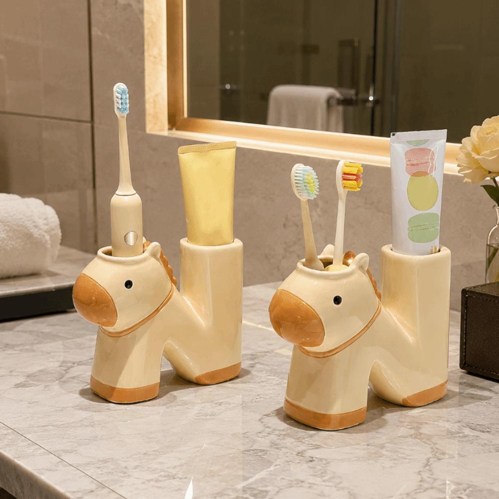 N-shaped Toothpaste Toothbrush Rack Ceramic Electric Toothbrush Stand Bathroom Accessories