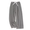 Women's Summer Plaid Wide-Leg Cotton Pajama Pants - Yarn-Dyed, Plus Size, Suitable for Outdoor Wear