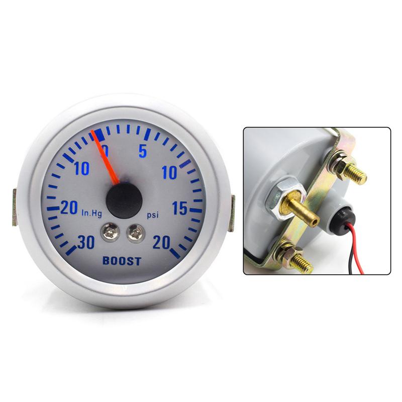 

52mm 2 Turbocharger Gauge For Car Modification -30~20psi 12V Blue Light Indicator Boost trument Turbo Boost Gauge Meter