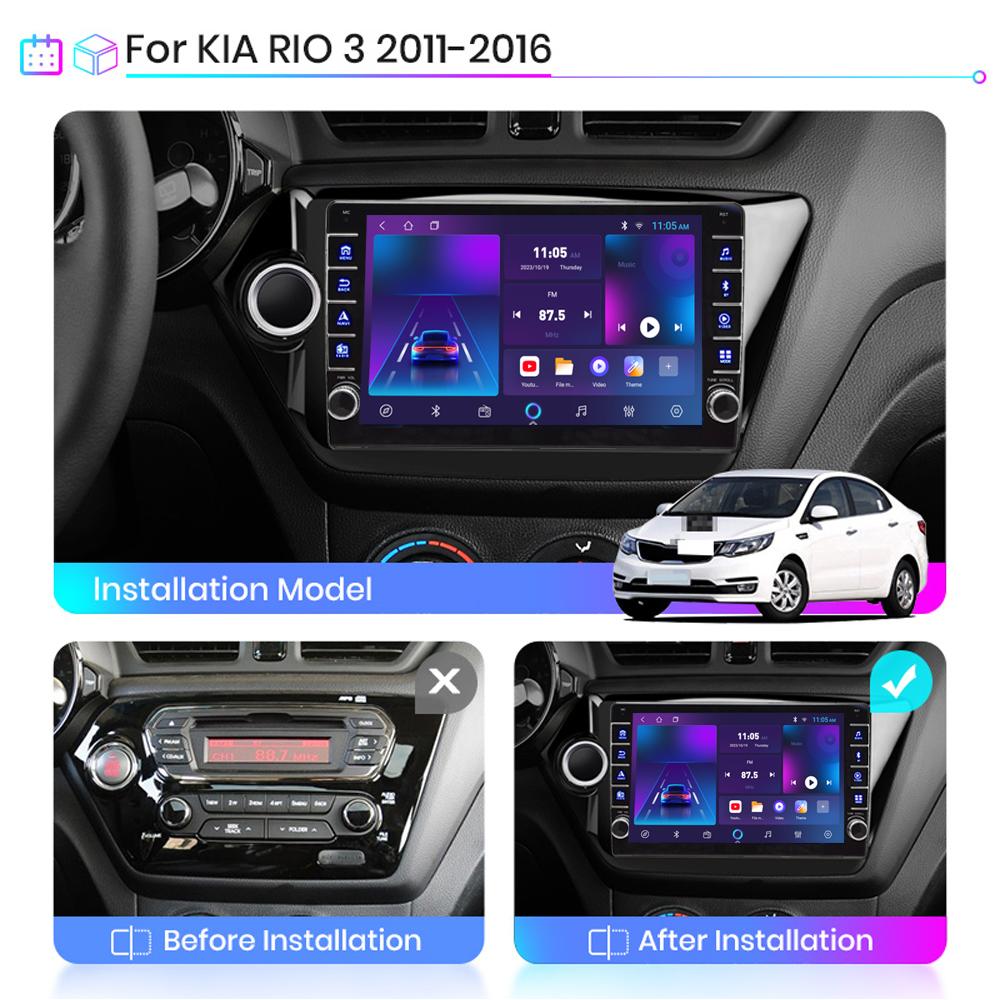 icreative 2Din Android WiFi Car Radio Multimedia Player GPS Navigation for KIA RIO 3 2011-2016 With Button Knob Stereo Carplay 2+32GB