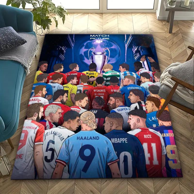 players Lamine Yamal and Erling Haaland, Vinicius Junior and Kylian Mbappé carpet is suitable for living room and bedroom office decorative carpet L1