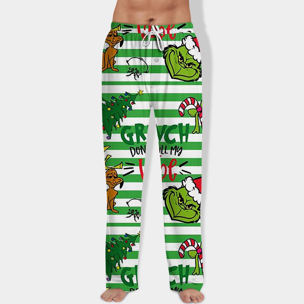 Herren Allover Printed Home Pants Schlafanzughose Lange Hose Pyjamahose Yogahose