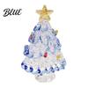 Christmas Landscaping Scene Accessory Mini Tree Figurine Handmade Colored Glaze Tabletop Ornament Creative Gifts for Friends with Star Top